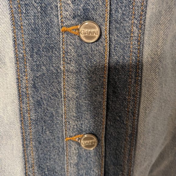 Ganni Denim Cutline Bleach Minidress - Picture 8 of 12